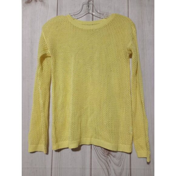 Children's Place Sweater Girls 14 Yellow Crew Neck Open Weave‎ - Picture 1 of 7